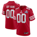Men's San Francisco 49ers Scarlet Super Bowl LVIII Patch Custom Game Jerseys