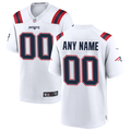 Custom1 New England Patriots White Game Jerseys