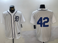 Men's Detroit Tigers #42 White 2024 Jackie Robinson Day Home Limited Jerseys