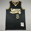 Men's Philadelphia 76ers Allen Iverson Black 2000-01 Hardwood Classics Jerseys