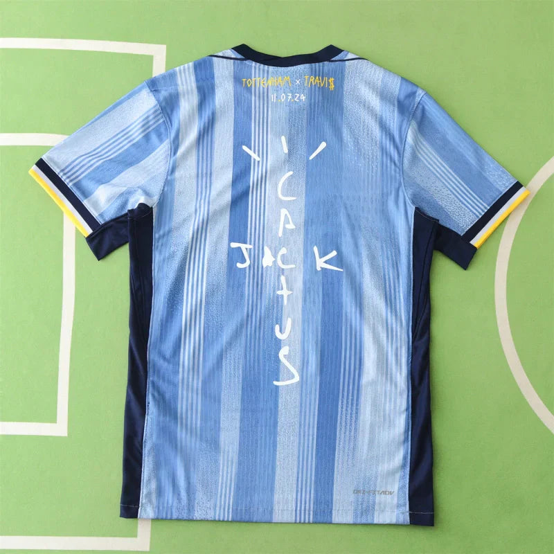 Tottenham Hotspur x Travis Scott Away Special Edition Fan Version 2024/25 – Light Blue Stripe Cactus Jack Jersey