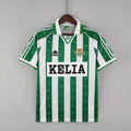 Real Betis 1995-97 Home Retro Jersey – Kappa Green White Stripe Jacquard Kit | Alfonso Finidi KELIA Era