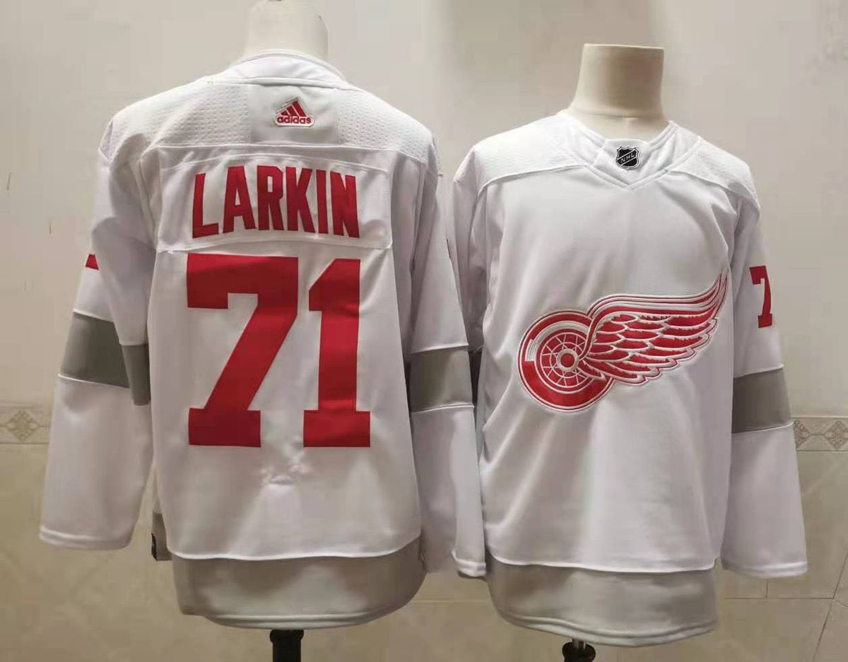Men's Detroit Red Wings Dylan Larkin #71 White Breakaway Player Jerseys