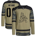 Men's Arizona Coyotes Camo Military Appreciation Team Authentic Custom Practice Jerseys
