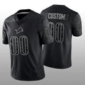 Custom1 Detroit Lions Black RFLCTV Limited Jerseys Stitched American Football Jerseys