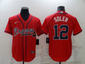 Men's Atlanta Braves Jorge Soler #12 Red Replica Player Jerseys