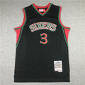 Men's Philadelphia 76ers Allen Iverson Black 1996-97 Hardwood Classics Jerseys