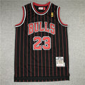 Michael Jordan #23 Chicago Bulls Mitchell & Ness Black Red Pinstripe 1996-97 Hardwood Classics Swingman Jersey