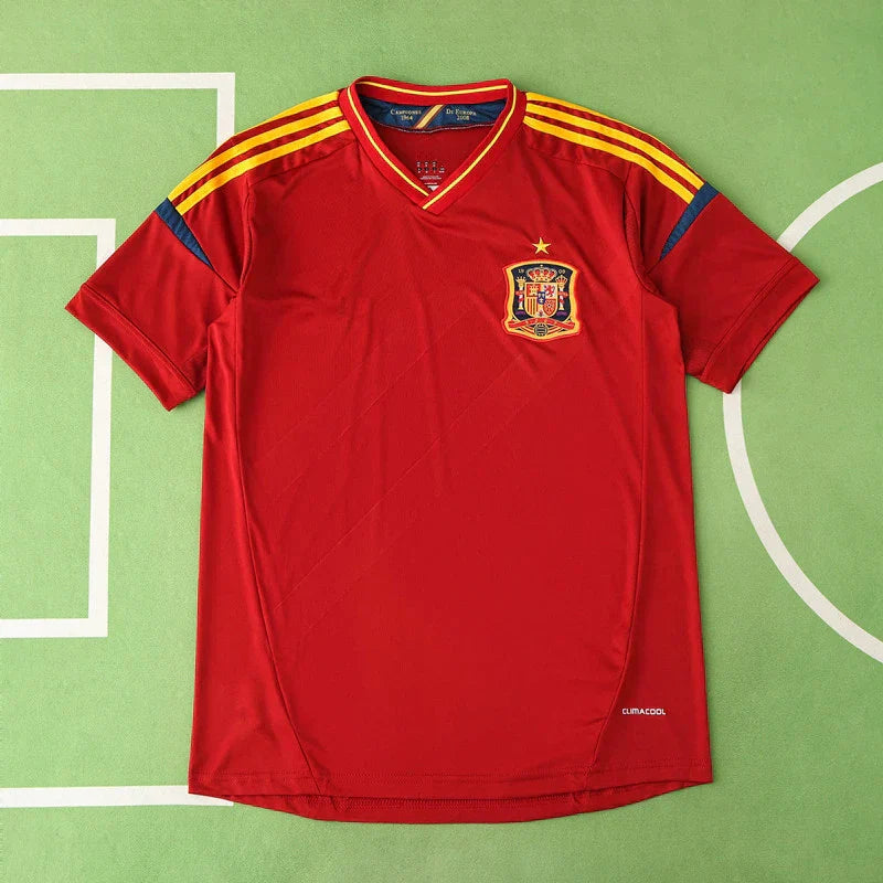 Spain National Team 2012 Euro Home Retro Fan Jersey – Red | Adidas | UEFA Champions Edition