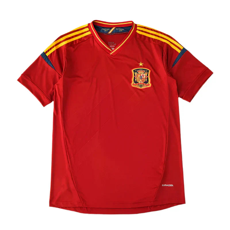 Spain National Team 2012 Euro Home Retro Fan Jersey – Red | Adidas | UEFA Champions Edition