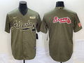 Men's Atlanta Braves Olive Salute To Service Limited Jerseys