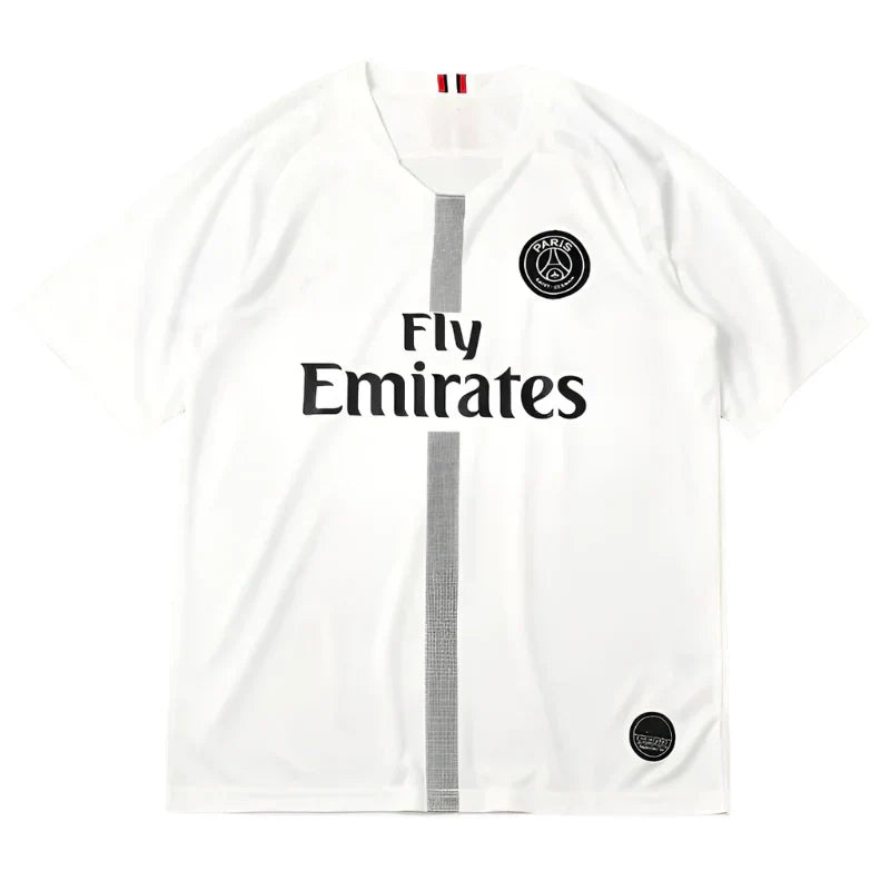 PSG 2018/19 Champions League Away Jersey – White Jordan Brand Neymar Mbappe Fan Version