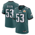 Men's Philadelphia Eagles Zack Baun #53 Midnight Green Super Bowl LIX Game Player Jerseys