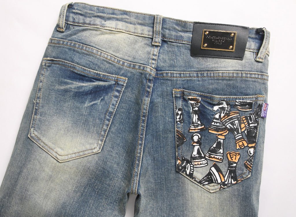 Dolce & Gabbana DG VIBE3 Embroidered Logo Slim Fit Jeans
