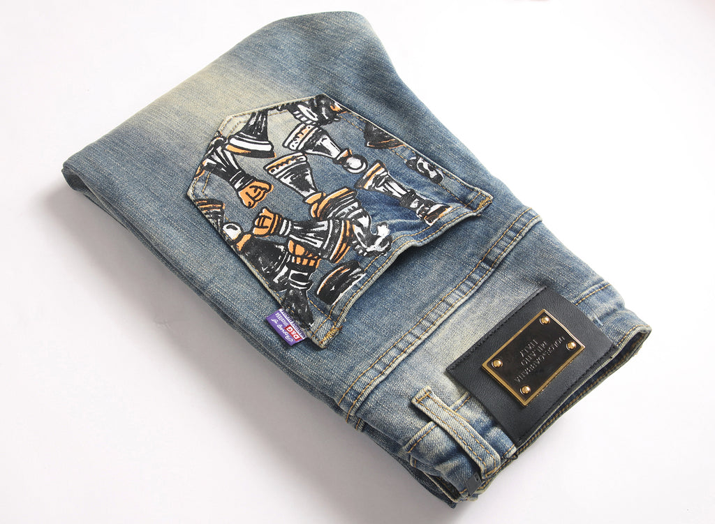 Dolce & Gabbana DG VIBE3 Embroidered Logo Slim Fit Jeans