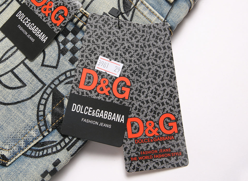 Dolce & Gabbana DG VIBE3 Embroidered Logo Slim Fit Jeans