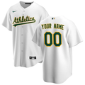 Men's Oakland Athletics White Home Replica Custom Jersey