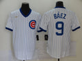 Men's Chicago Cubs Javier Baez #9 White Stitched Jerseys