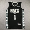 Men's San Antonio Spurs Victor Wembanyama #1 Black 2022/23 Swingman Jerseys - Statement Edition