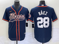 Men's Detroit Tigers Javier Baez #28 Navy Replica Player Jerseys Joint Edition