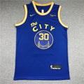 Stephen Curry #30 Golden State Warriors Royal Blue 2020-21 "The City" San Francisco Gold Bay Bridge Badge Classic Edition Swingman Jersey