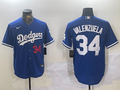 Men's Los Angeles Dodgers Fernando Valenzuela #34 Blue Replica Player Jerseys