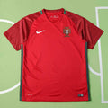 Portugal National Team Home Retro Fan Version 2016 – Scarlet Red Euro Championship Football Jersey | FPF Embroidered Crest