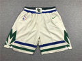Men's Milwaukee Bucks White City Edition Basketball Shorts1