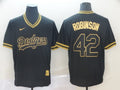 Men's Los Angeles Dodgers Jackie Robinson #42 Black Authentic Game Jerseys