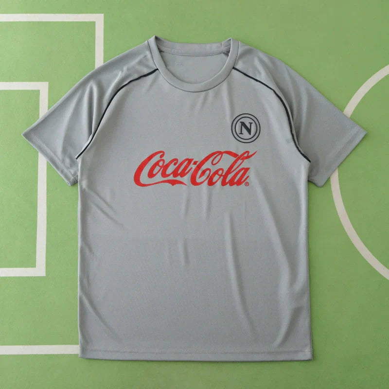 S.S.C. Napoli x Coca-Cola Training Shirt Fan Version 2024/25 – Grey Football Jersey
