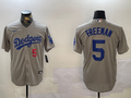 Men's Los Angeles Dodgers Freddie Freeman #5 Gray Stitched Jerseys