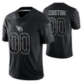 Custom1 Arizona Cardinals ACTIVE PLAYER Black Reflective Limited Stitched Football Jerseys