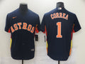 Men's Houston Astros Carlos Correa #1 Navy Alternate Replica Player Name Jerseys