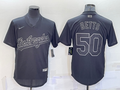 Men's Los Angeles Dodgers Mookie Betts #50 Black Authentic Game Jerseys