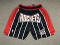 Men's Houston Rockets Black 1995-96 Hardwood Classics Basketball Shorts1