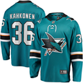 Men's San Jose Sharks Kaapo Kahkonen #36 Teal Home Breakaway Jerseys