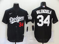 Men's Los Angeles Dodgers Fernando Valenzuela #34 Black Stitched Jerseys