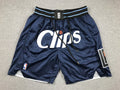 Men's LA Clippers Navy 2023/24 Pocket Shorts1 City Edition