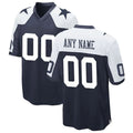 Custom1 Dallas Cowboys Jerseys White Stitched Blue Game Stitched American Football Jerseys