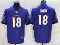 Men's Baltimore Ravens Roquan Smith #18 Purple Game Jerseys