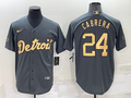 Men's Detroit Tigers Miguel Cabrera #24 Gray Stitched Jerseys