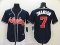 Men's Atlanta Braves Dansby Swanson #7 Navy Replica Player Jerseys