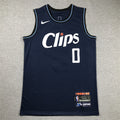 Men's LA Clippers Russell Westbrook #0 Navy 2023/24 Swingman Jerseys - City Edition