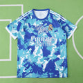 Real Madrid 2025/26 Blue Camo Graffiti Concept Jersey – Hala Madrid Street Art Adidas Fan Version