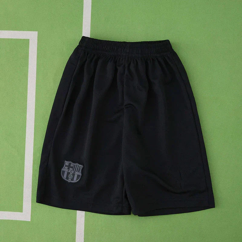 FC Barcelona Away Kids Kit 2025/26 — Cream White & Navy Spotify Edition