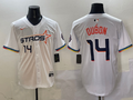 Men's Houston Astros Mauricio Dubon #14 White 2025 City Connect Limited Player Jerseys