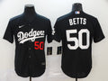 Men's Los Angeles Dodgers Mookie Betts #50 Black Stitched Jerseys