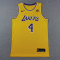 Men's Los Angeles Lakers Dalton Knecht #4 Gold Swingman Jerseys - Icon Edition