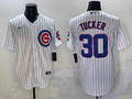 Men's Chicago Cubs Kyle Tucker #30 White Home Replica Player Jerseys