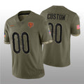 Custom1 Chicago Bears ACTIVE PLAYER 2022 Olive Salute To Service Limited Stitched Jerseys Football Jerseys